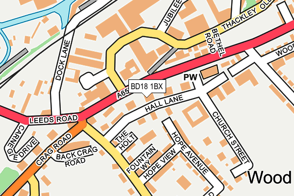 BD18 1BX map - OS OpenMap – Local (Ordnance Survey)