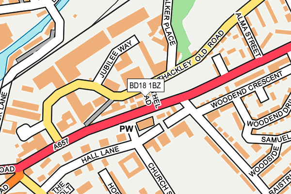 BD18 1BZ map - OS OpenMap – Local (Ordnance Survey)