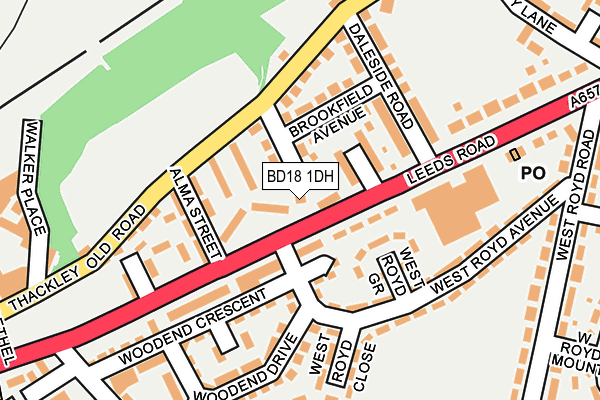 BD18 1DH map - OS OpenMap – Local (Ordnance Survey)