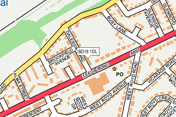 BD18 1DL map - OS OpenMap – Local (Ordnance Survey)