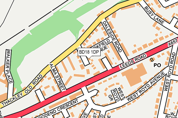 BD18 1DP map - OS OpenMap – Local (Ordnance Survey)