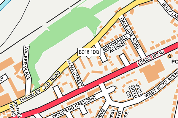 BD18 1DQ map - OS OpenMap – Local (Ordnance Survey)