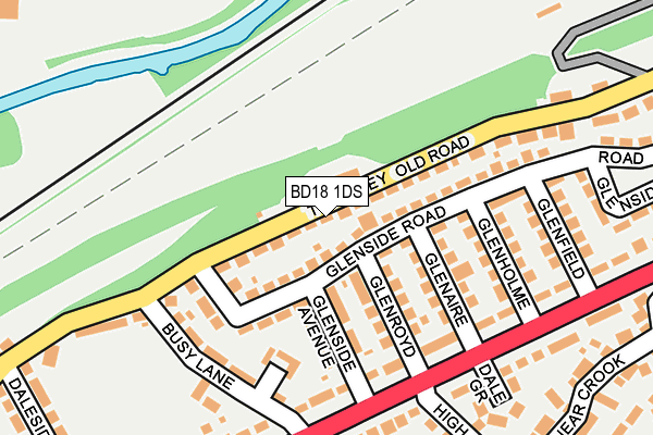 BD18 1DS map - OS OpenMap – Local (Ordnance Survey)