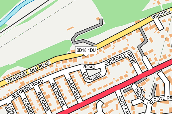 BD18 1DU map - OS OpenMap – Local (Ordnance Survey)