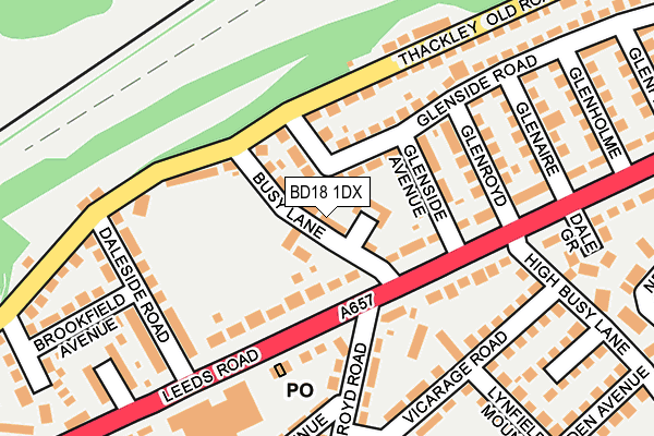 BD18 1DX map - OS OpenMap – Local (Ordnance Survey)