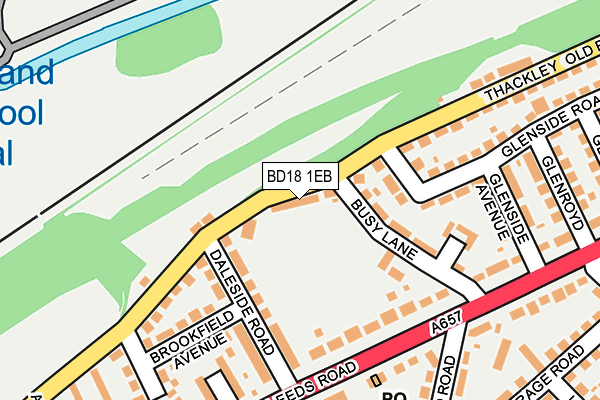 BD18 1EB map - OS OpenMap – Local (Ordnance Survey)