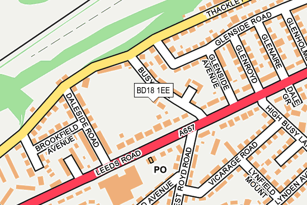 BD18 1EE map - OS OpenMap – Local (Ordnance Survey)