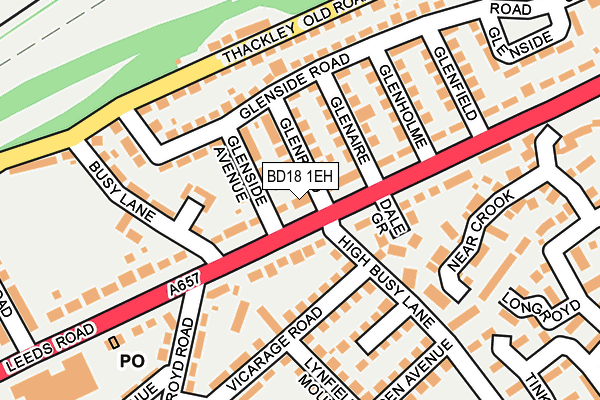 BD18 1EH map - OS OpenMap – Local (Ordnance Survey)
