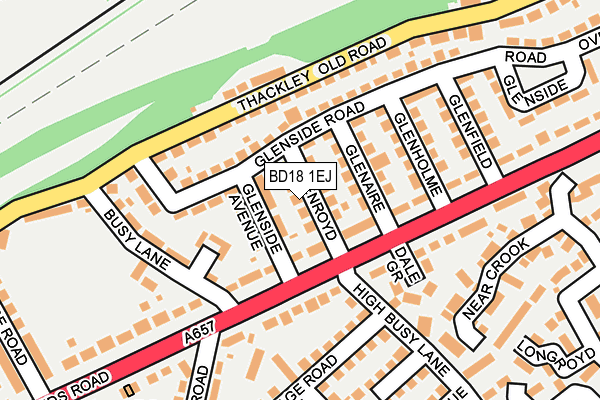 BD18 1EJ map - OS OpenMap – Local (Ordnance Survey)