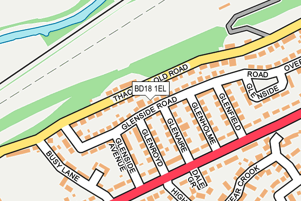 BD18 1EL map - OS OpenMap – Local (Ordnance Survey)
