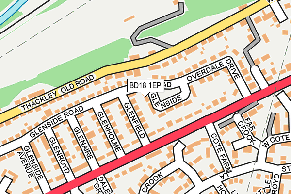 BD18 1EP map - OS OpenMap – Local (Ordnance Survey)