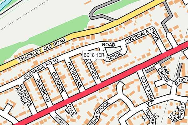 BD18 1ER map - OS OpenMap – Local (Ordnance Survey)