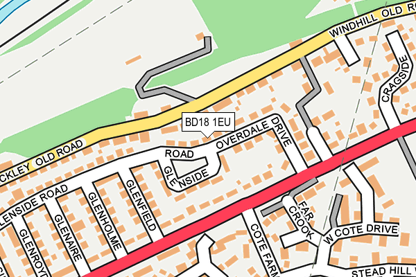 BD18 1EU map - OS OpenMap – Local (Ordnance Survey)