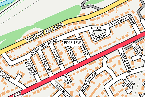 BD18 1EW map - OS OpenMap – Local (Ordnance Survey)