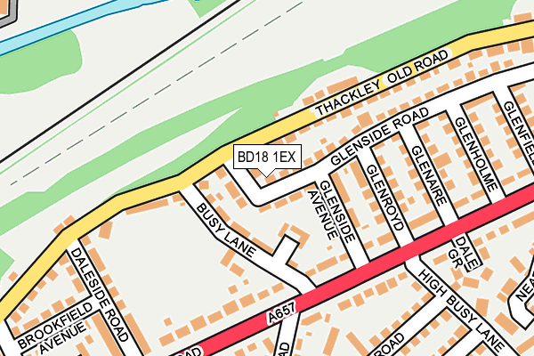 BD18 1EX map - OS OpenMap – Local (Ordnance Survey)