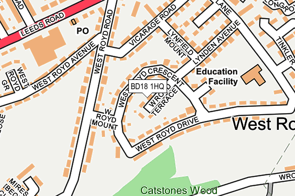 BD18 1HQ map - OS OpenMap – Local (Ordnance Survey)