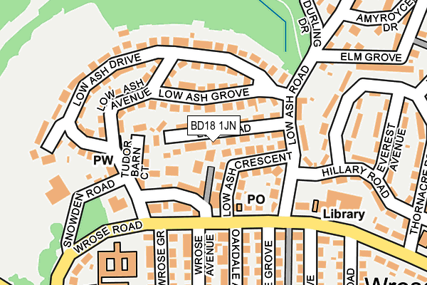 BD18 1JN map - OS OpenMap – Local (Ordnance Survey)