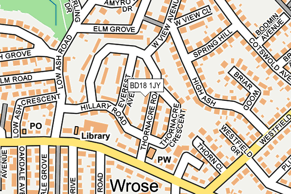 BD18 1JY map - OS OpenMap – Local (Ordnance Survey)