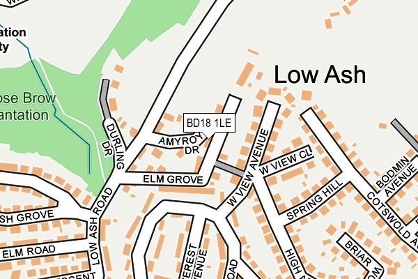BD18 1LE map - OS OpenMap – Local (Ordnance Survey)