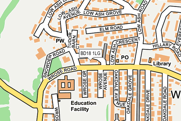 BD18 1LG map - OS OpenMap – Local (Ordnance Survey)