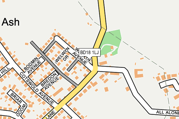 BD18 1LJ map - OS OpenMap – Local (Ordnance Survey)