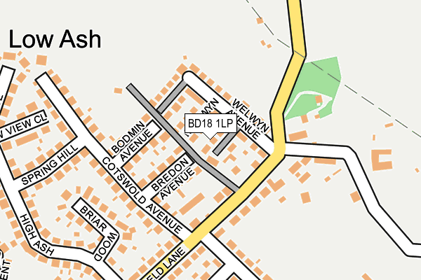 BD18 1LP map - OS OpenMap – Local (Ordnance Survey)
