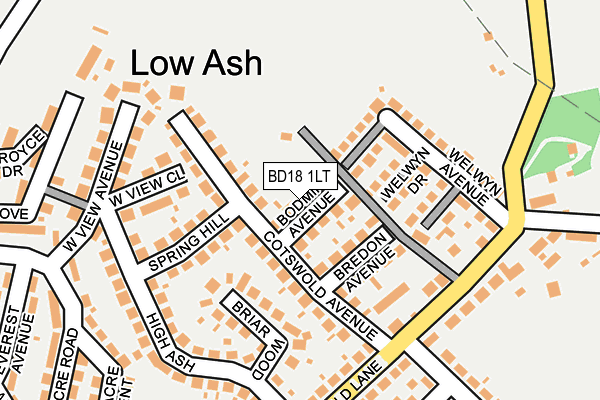 BD18 1LT map - OS OpenMap – Local (Ordnance Survey)