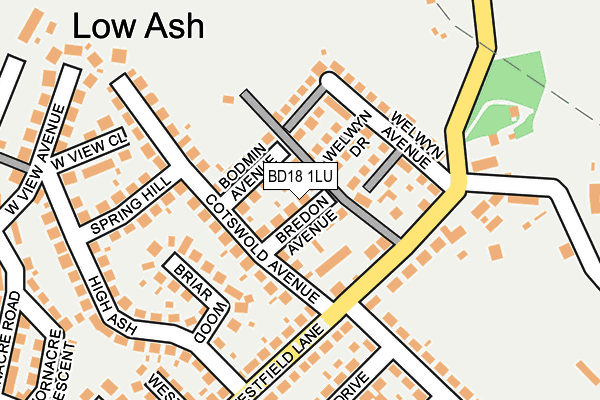 BD18 1LU map - OS OpenMap – Local (Ordnance Survey)