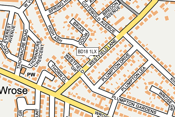 BD18 1LX map - OS OpenMap – Local (Ordnance Survey)