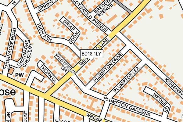 BD18 1LY map - OS OpenMap – Local (Ordnance Survey)