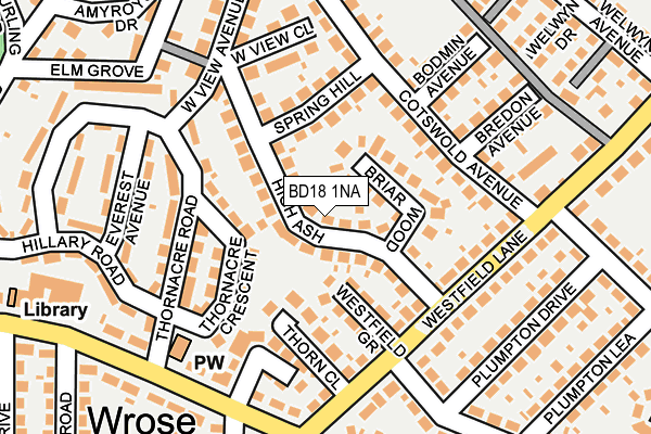 BD18 1NA map - OS OpenMap – Local (Ordnance Survey)