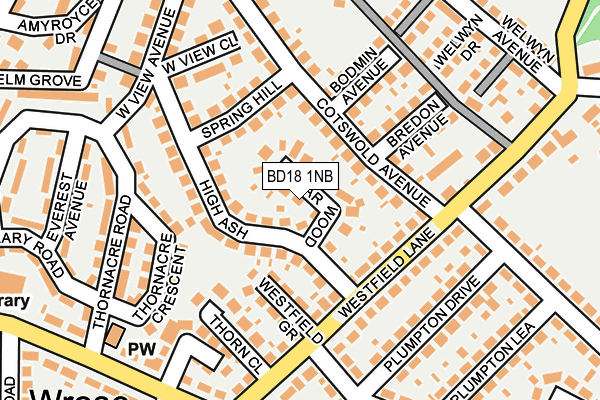 BD18 1NB map - OS OpenMap – Local (Ordnance Survey)