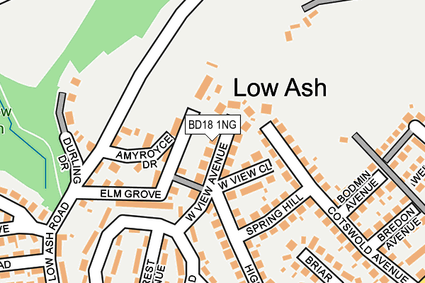 BD18 1NG map - OS OpenMap – Local (Ordnance Survey)