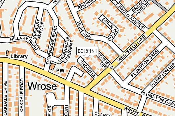 BD18 1NH map - OS OpenMap – Local (Ordnance Survey)