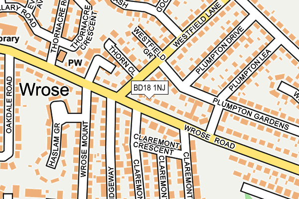 BD18 1NJ map - OS OpenMap – Local (Ordnance Survey)