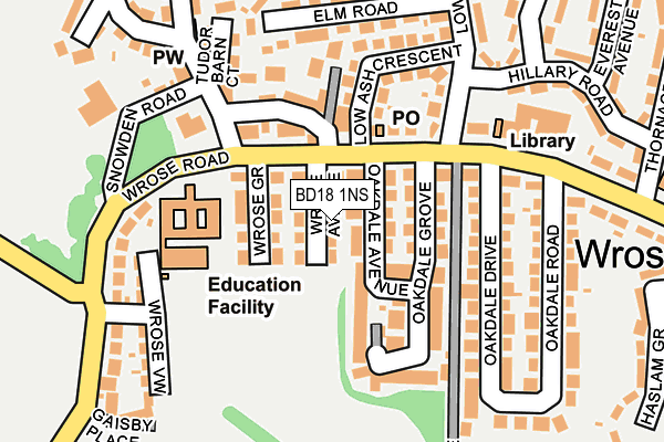 BD18 1NS map - OS OpenMap – Local (Ordnance Survey)