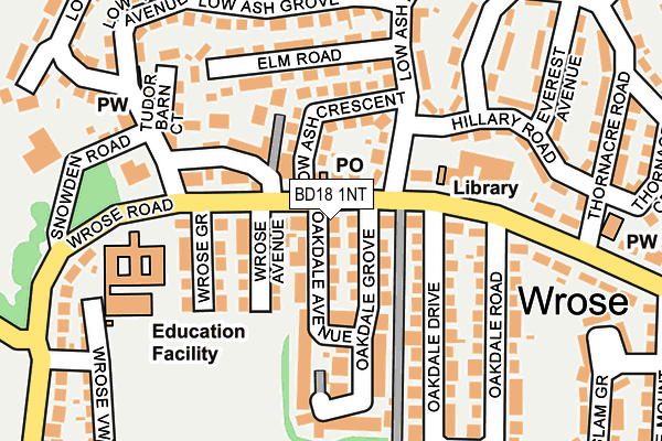 BD18 1NT map - OS OpenMap – Local (Ordnance Survey)