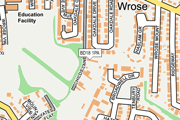 BD18 1PA map - OS OpenMap – Local (Ordnance Survey)