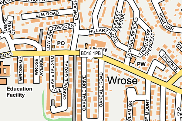 BD18 1PB map - OS OpenMap – Local (Ordnance Survey)