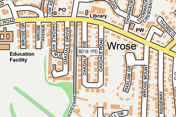 BD18 1PD map - OS OpenMap – Local (Ordnance Survey)