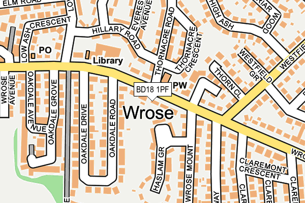 BD18 1PF map - OS OpenMap – Local (Ordnance Survey)