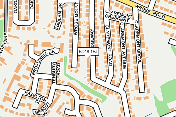 BD18 1PJ map - OS OpenMap – Local (Ordnance Survey)
