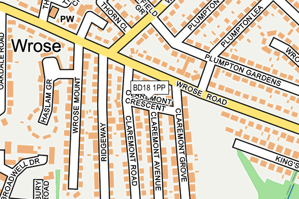 BD18 1PP map - OS OpenMap – Local (Ordnance Survey)