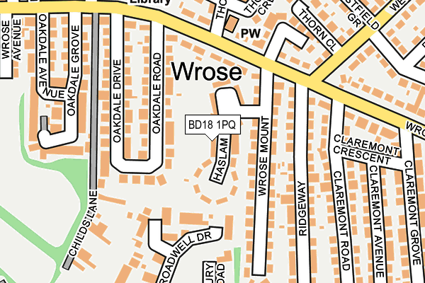 BD18 1PQ map - OS OpenMap – Local (Ordnance Survey)