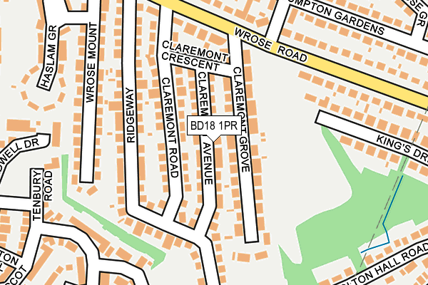 BD18 1PR map - OS OpenMap – Local (Ordnance Survey)