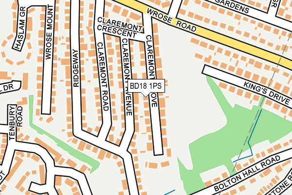 BD18 1PS map - OS OpenMap – Local (Ordnance Survey)