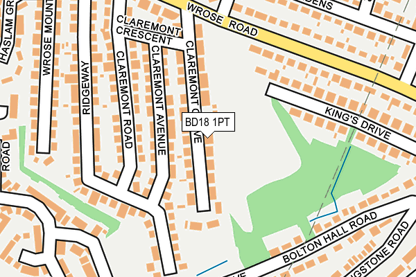 BD18 1PT map - OS OpenMap – Local (Ordnance Survey)