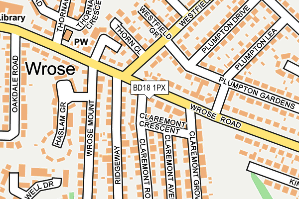 BD18 1PX map - OS OpenMap – Local (Ordnance Survey)