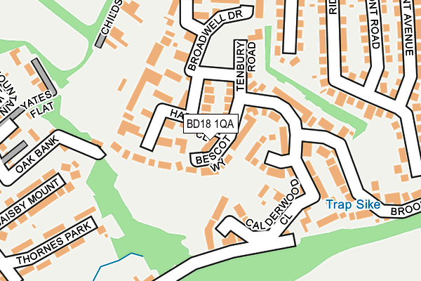 BD18 1QA map - OS OpenMap – Local (Ordnance Survey)