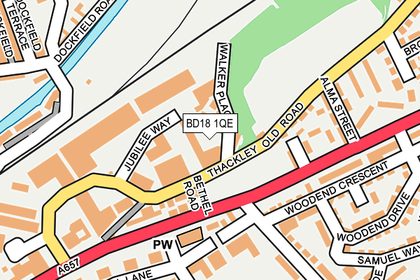 BD18 1QE map - OS OpenMap – Local (Ordnance Survey)